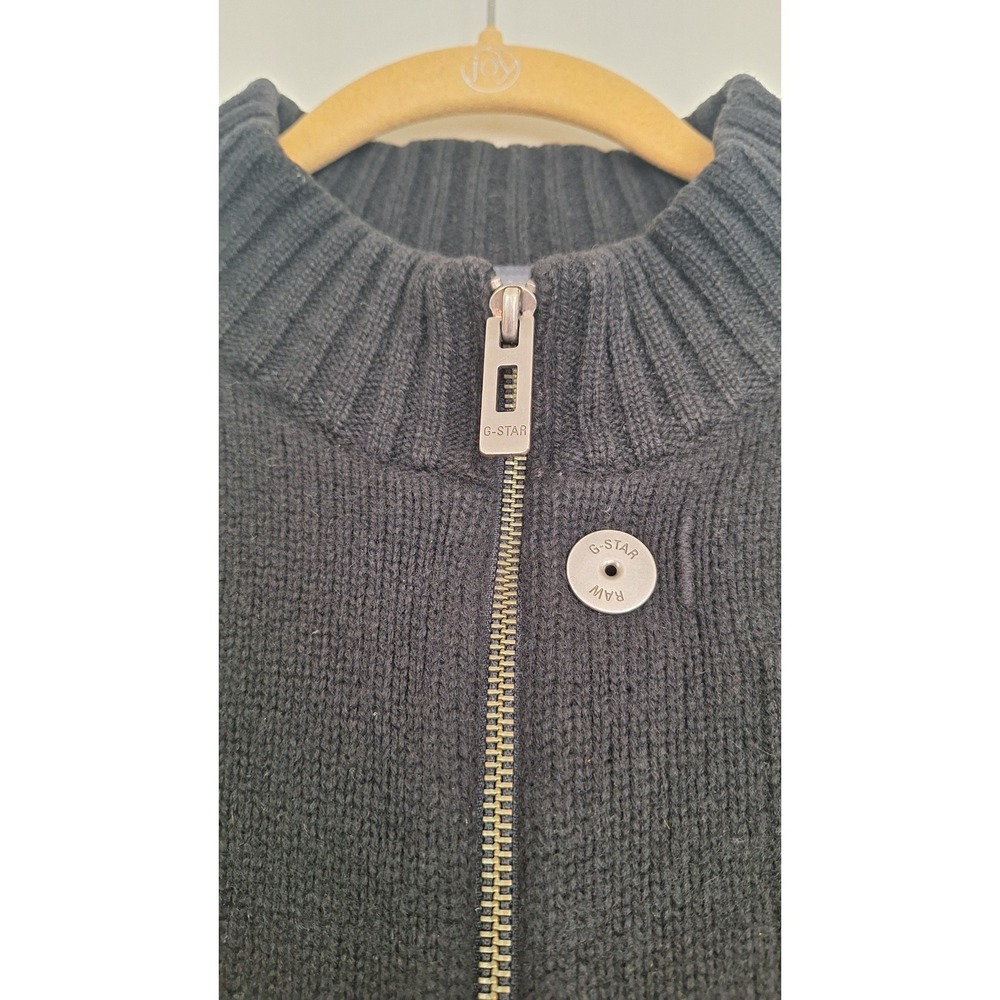 G-Star Raw Mens XL Cardigan Heavy Knit Sweater 100% Cotton Dressy Casual - Picture 2 of 9